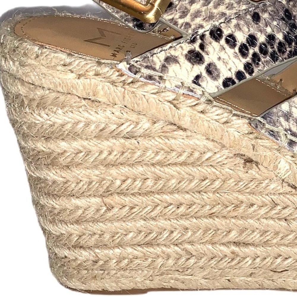 Marc Fisher size 8 leather snakeskin wedge sandals - Picture 7 of 12